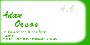 adam orsos business card