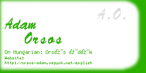 adam orsos business card